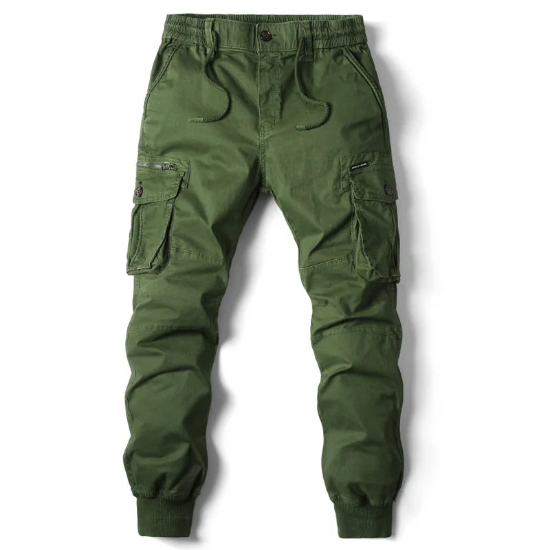 Men's cargo pocket joggers in green — additional view