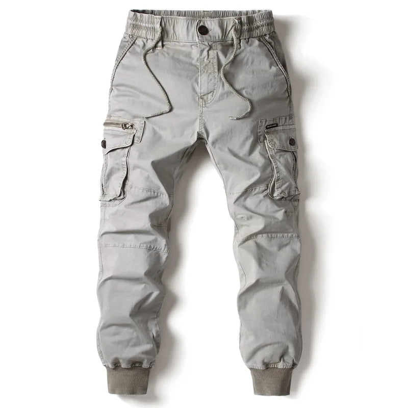 Men's cargo pocket joggers in light gray — additional view