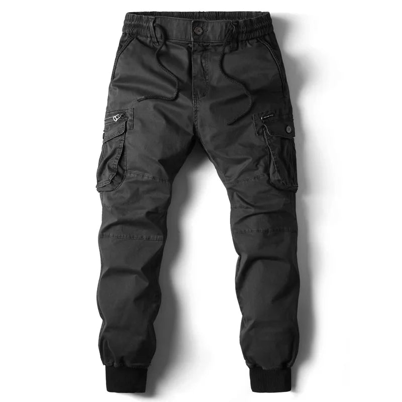 Men's cargo pocket joggers in black — additional view