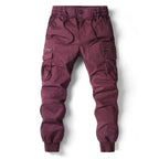 Men's cargo pocket joggers in red