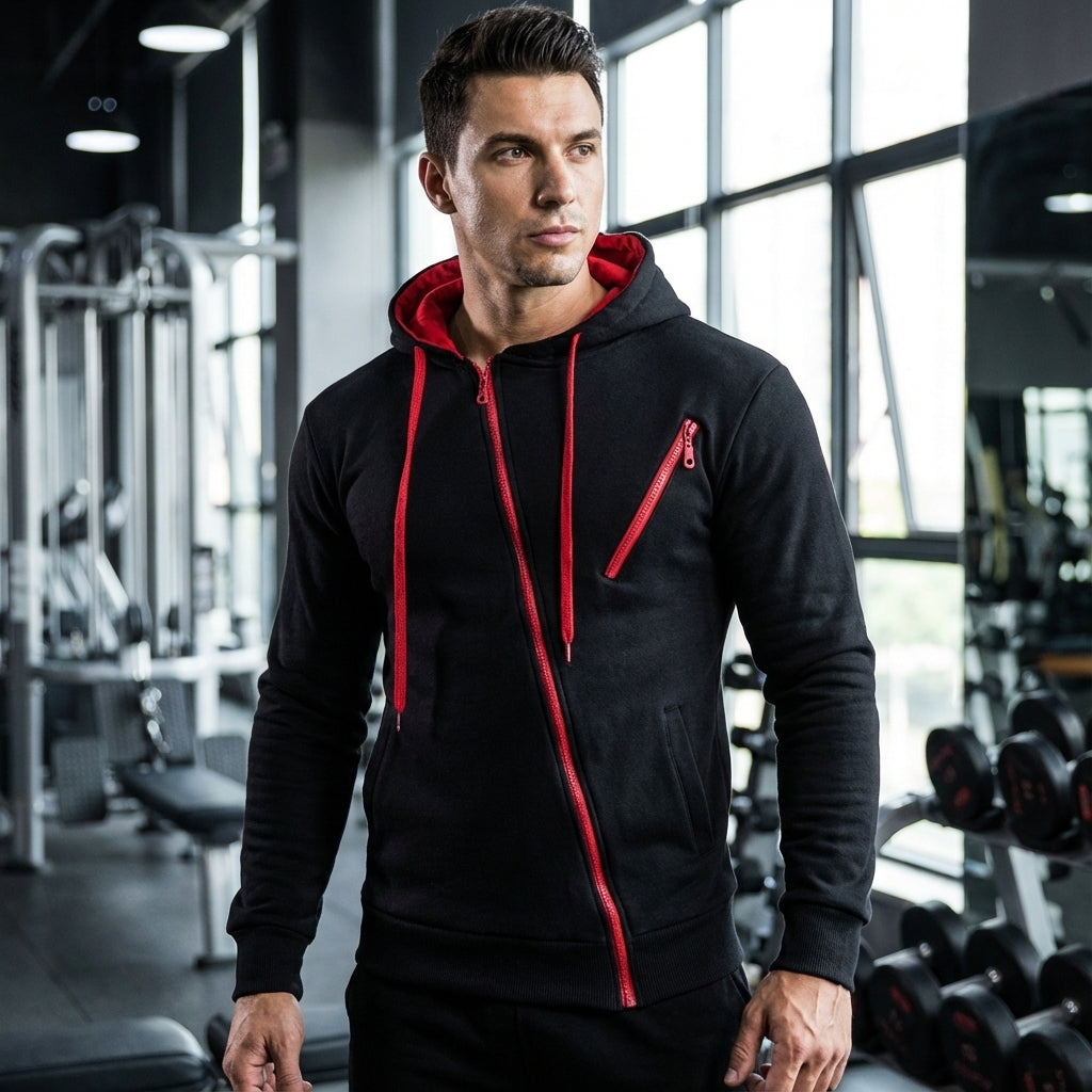 Men's zip-up pocket sweatshirt — alternate view