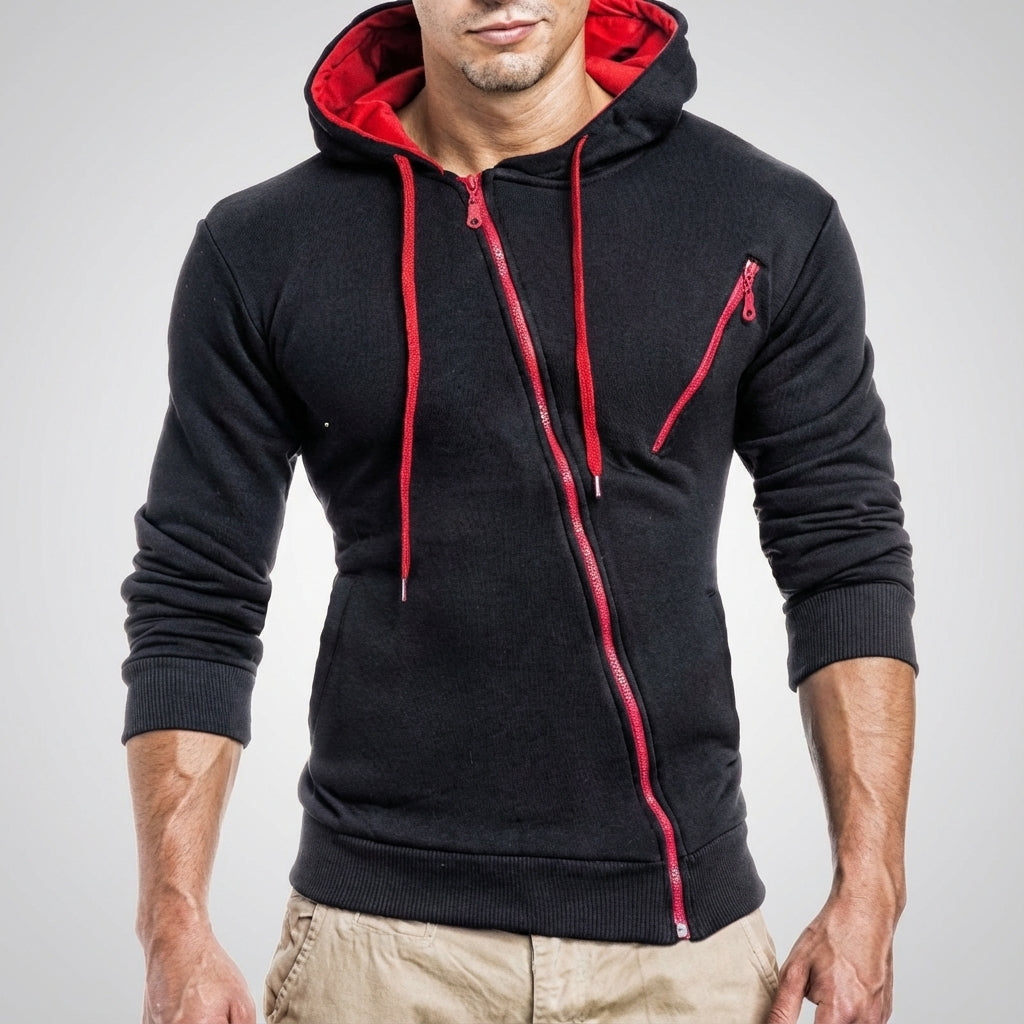 Men's zip-up pocket sweatshirt — detail view