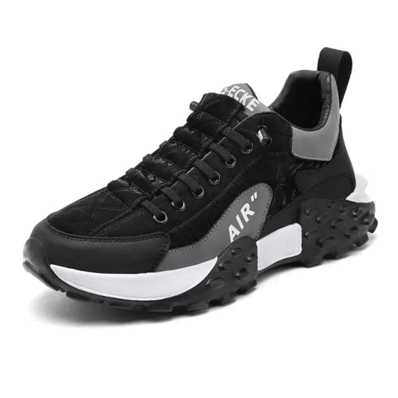 Men's quilted fleece-lined sneakers in black — alternate view