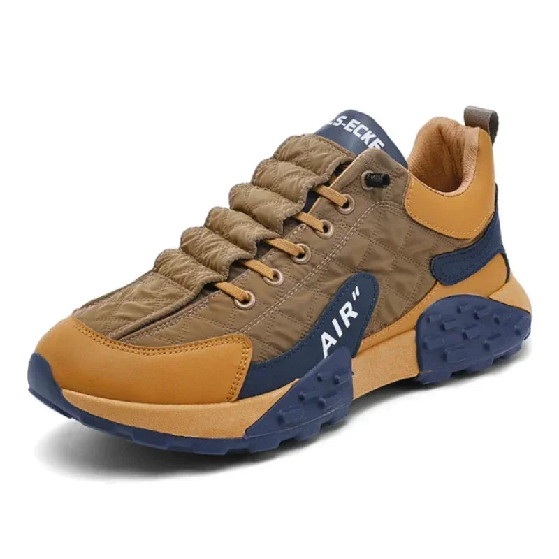 Men's quilted fleece-lined sneakers in khaki