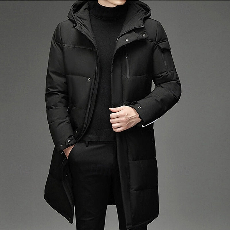 Men's hooded long winter coat — additional view