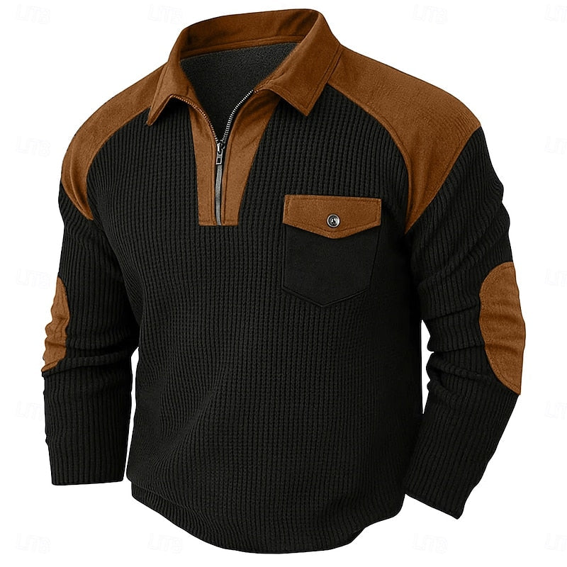 Men's textured quarter-zip sweater — additional view
