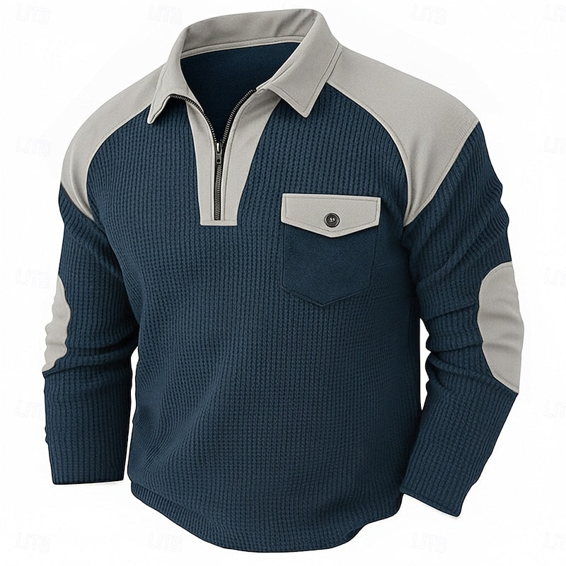 Men's textured quarter-zip sweater — additional view
