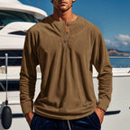 Men's ribbed long sleeve shirt — detail view