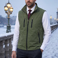 Men's multi-pocket utility travel vest in army green