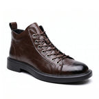 Men's grained leather work boots — alternate view