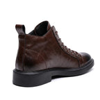 Men's grained leather work boots — detail view