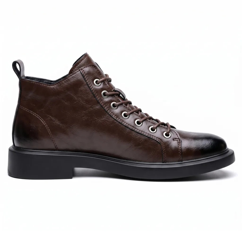 Men's grained leather work boots