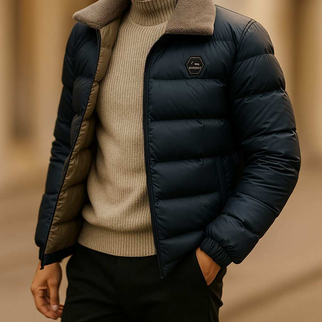 Men's insulated hooded down jacket — additional view