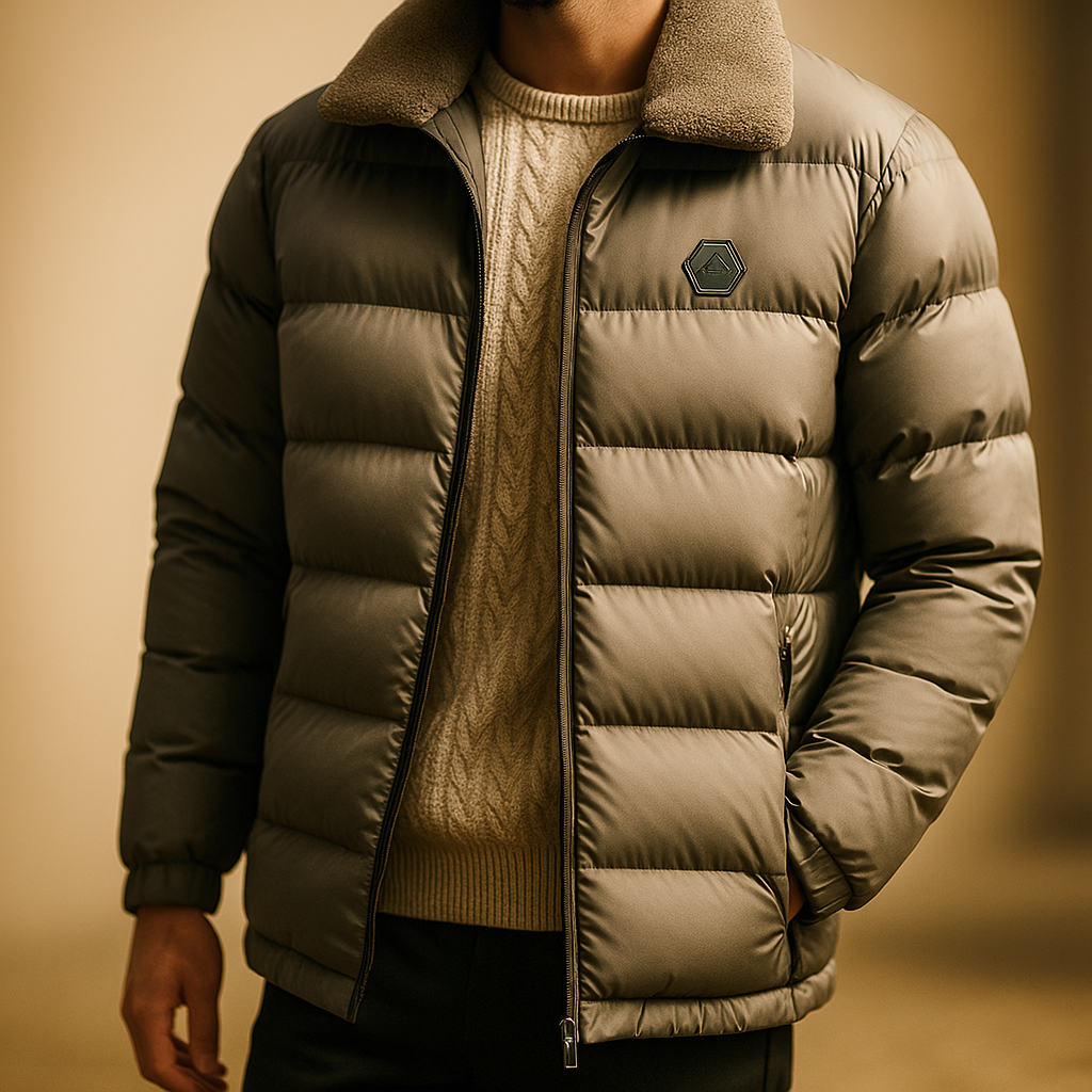 Men's insulated hooded down jacket — additional view