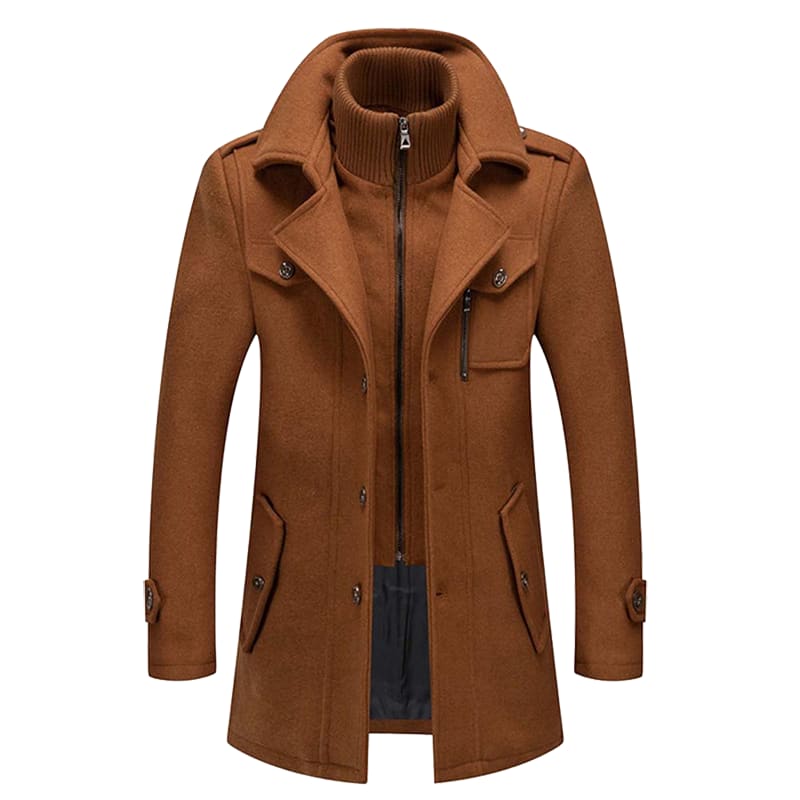 Men's notch lapel wool short coat — alternate view