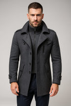Men's notch lapel wool short coat — additional view