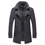 Men's notch lapel wool short coat — additional view
