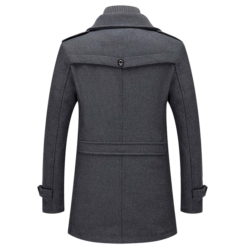 Men's notch lapel wool short coat — additional view