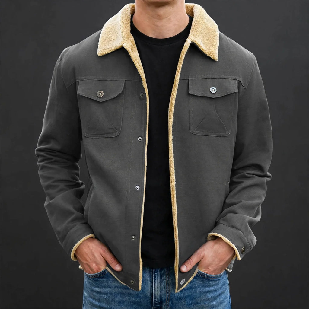 Men's sherpa-lined canvas work jacket — additional view