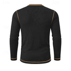 Men's ribbed long sleeve henley shirt — additional view