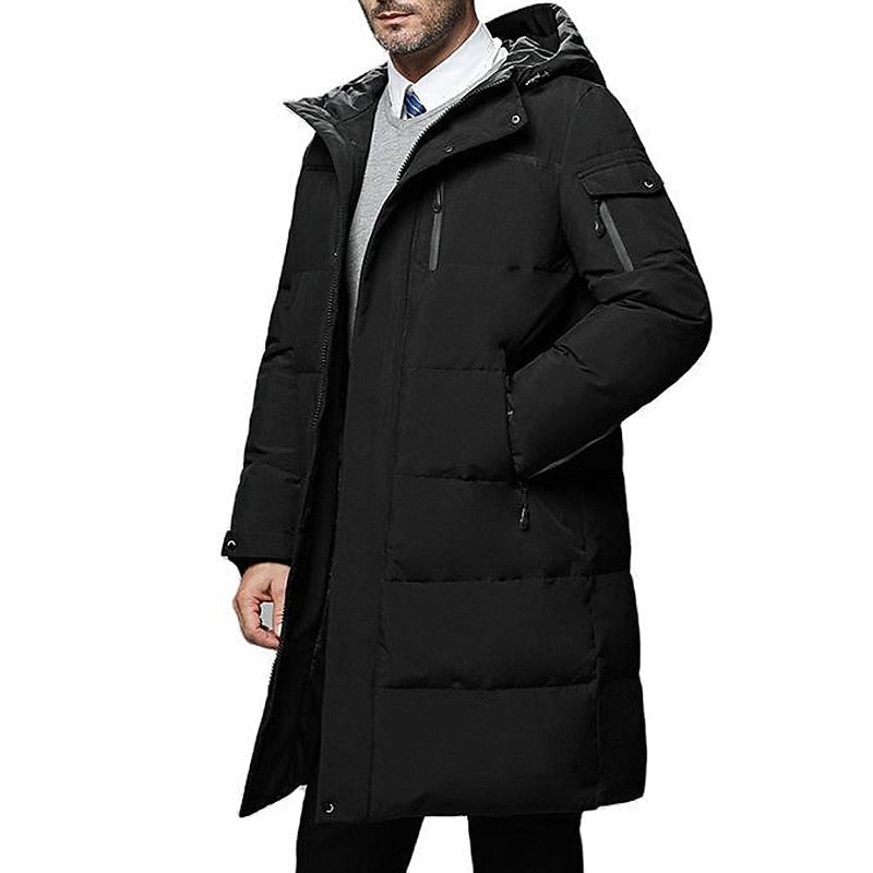 Men's hooded longline puffer coat — additional view