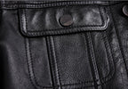 Men's distressed leather button-front jacket — additional view