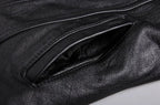 Men's distressed leather button-front jacket — additional view