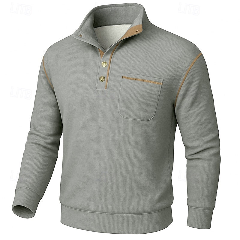 Merrick | Textured Half-Button Knit Pullover
