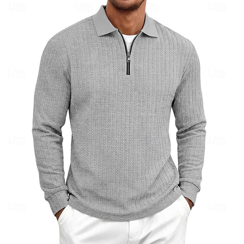 Vernon | Quarter-Zip Textured Polo Shirt