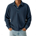Maddox | Long Sleeve Textured Polo Shirt