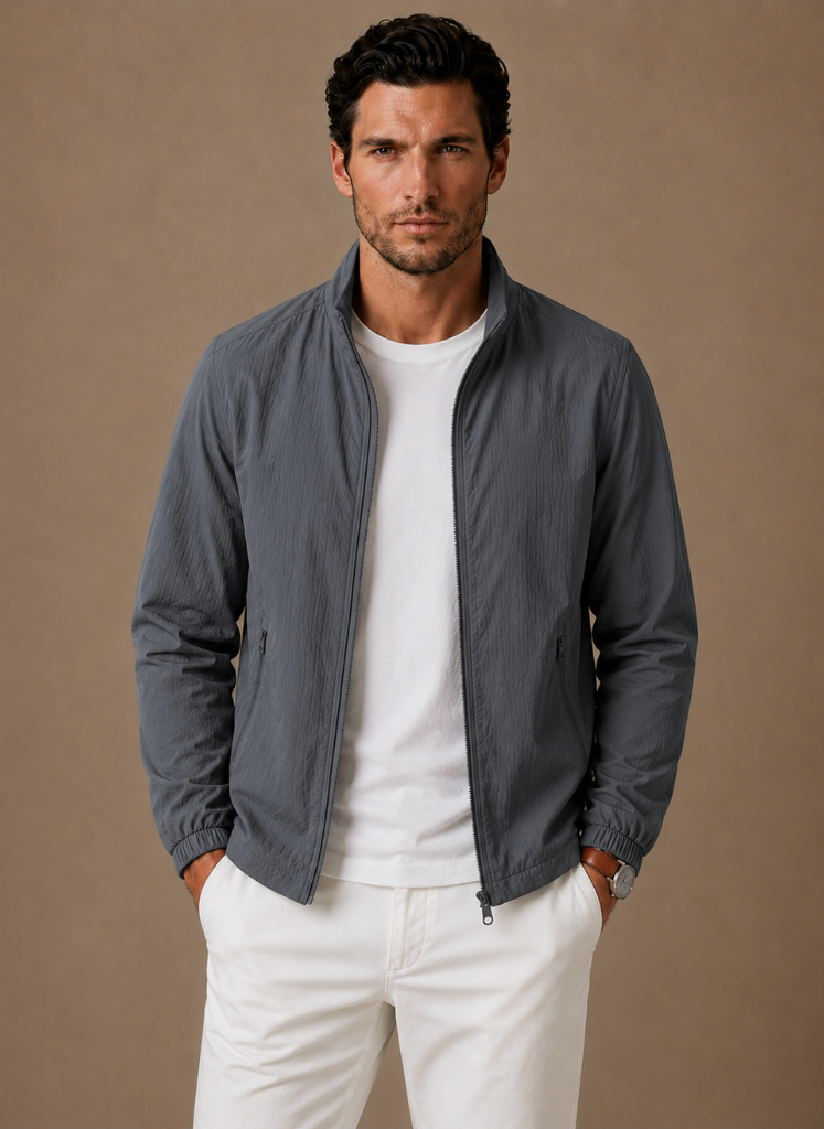 Men's lightweight smart casual jacket in gray — additional view