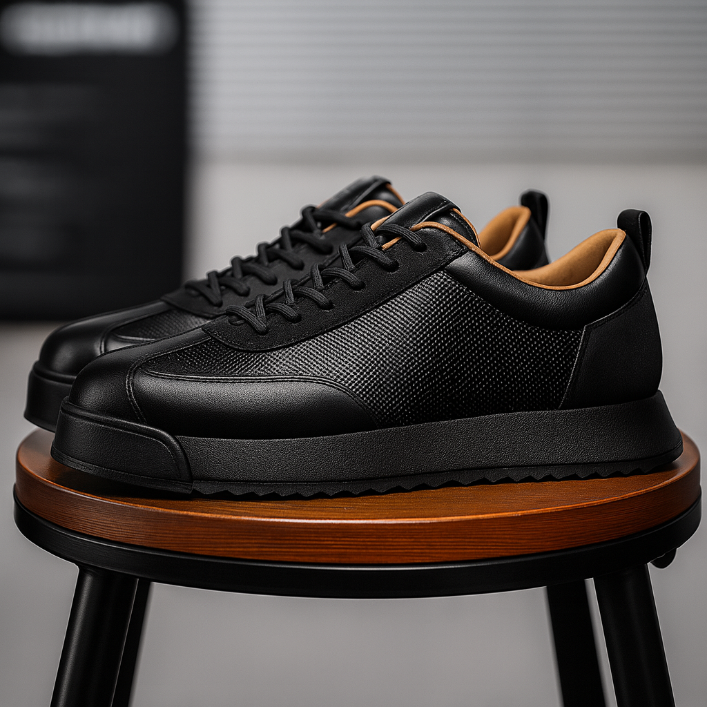 Men's cushioned leather court sneakers — additional view