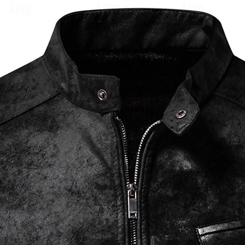 Men's stand-collar varsity jacket — additional view