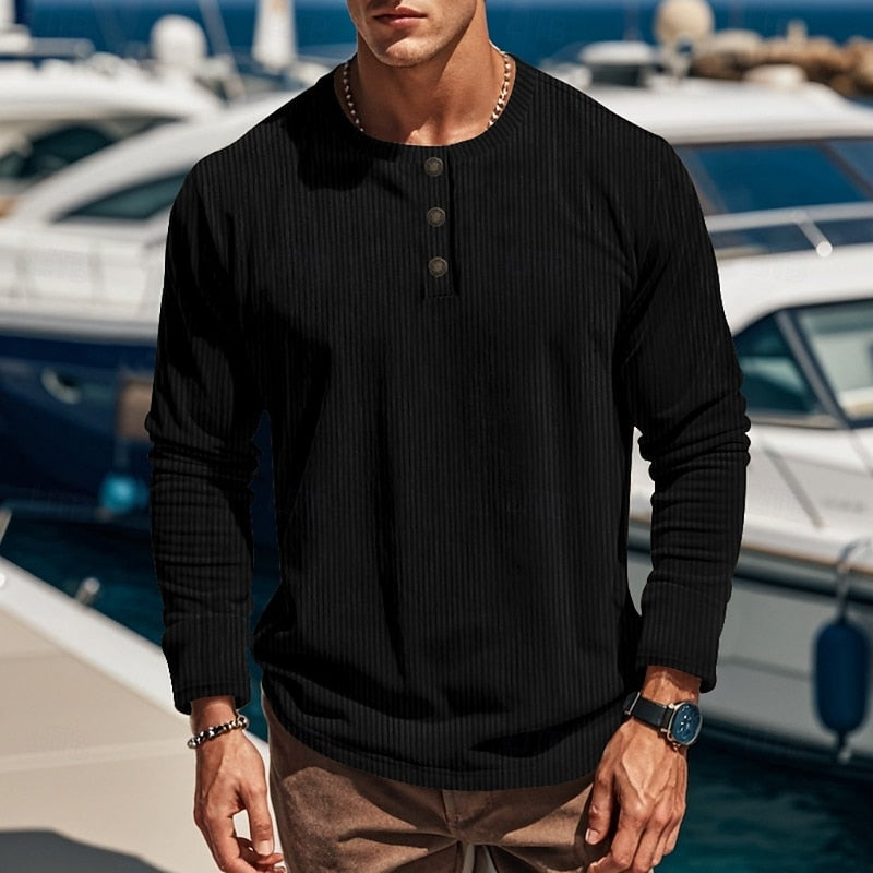 Men's ribbed long sleeve shirt — additional view