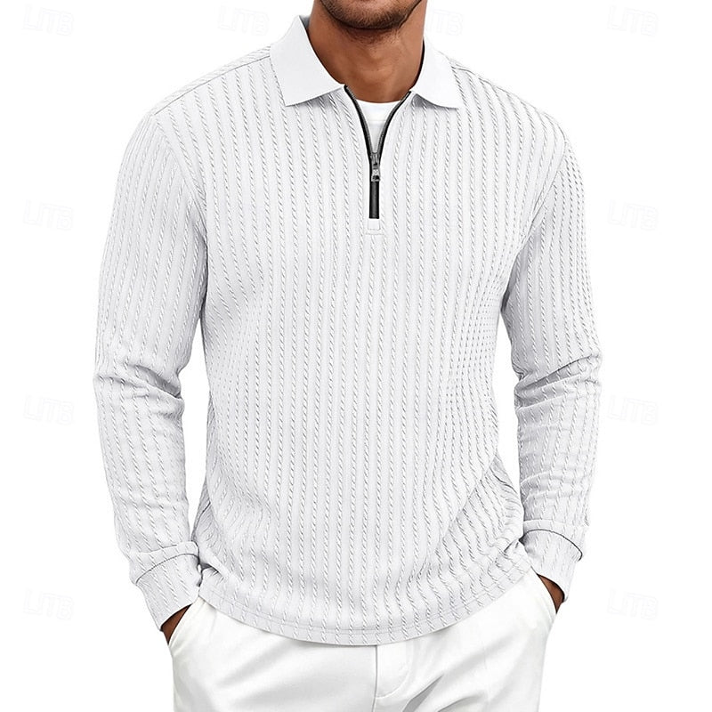 Vernon | Quarter-Zip Textured Polo Shirt