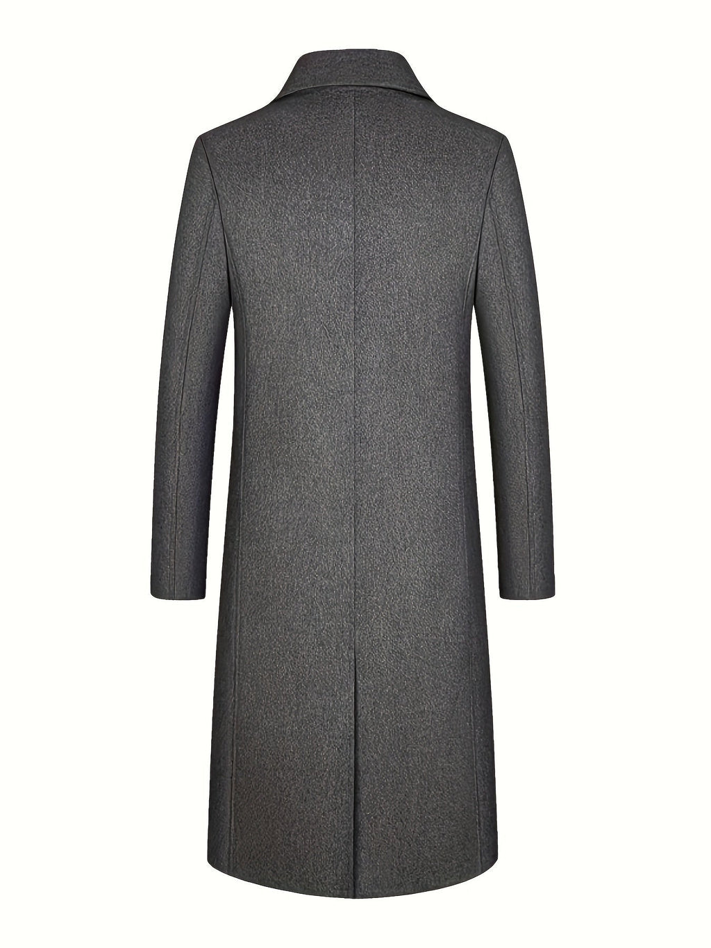 Men's single-breasted tailored overcoat — detail view