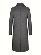 Men's single-breasted tailored overcoat — detail view