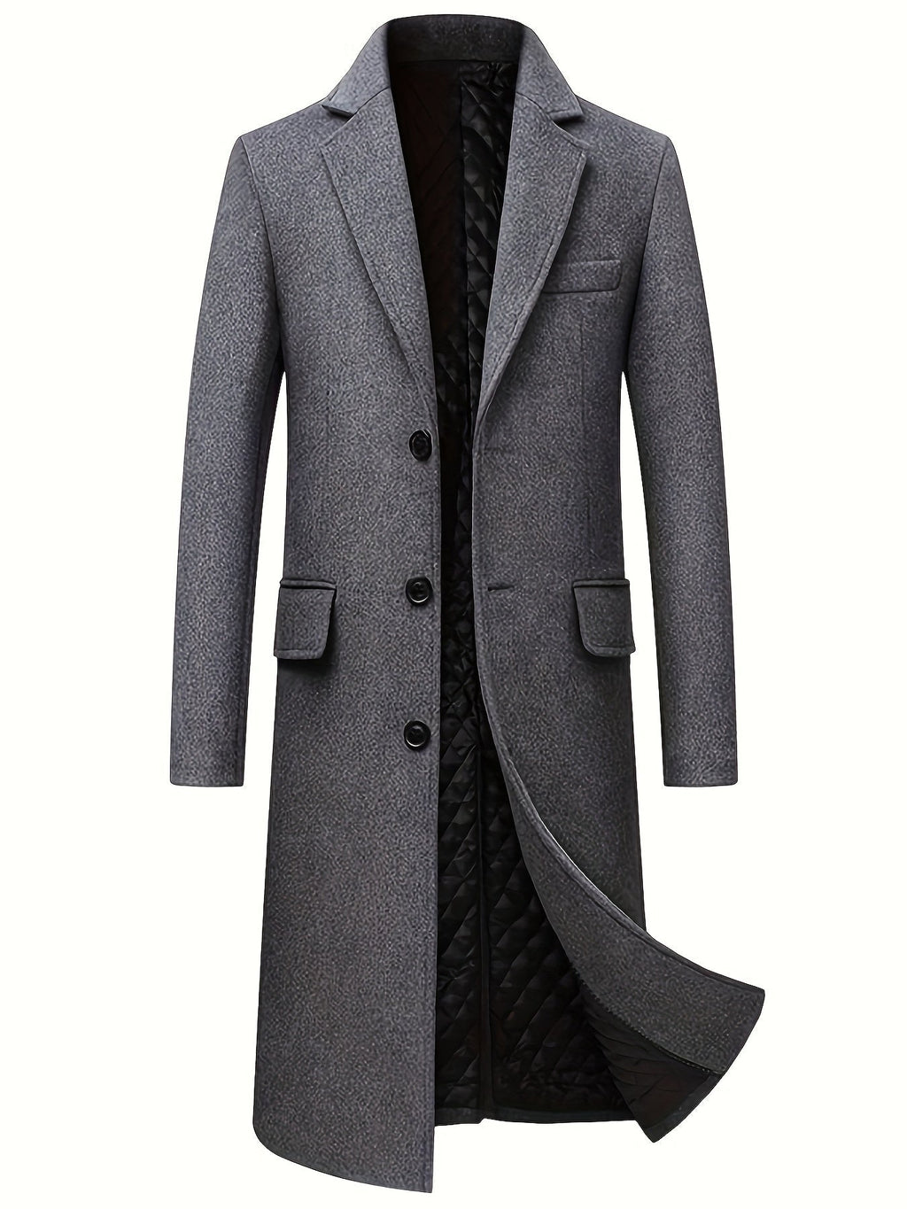 Men's single-breasted tailored overcoat — alternate view