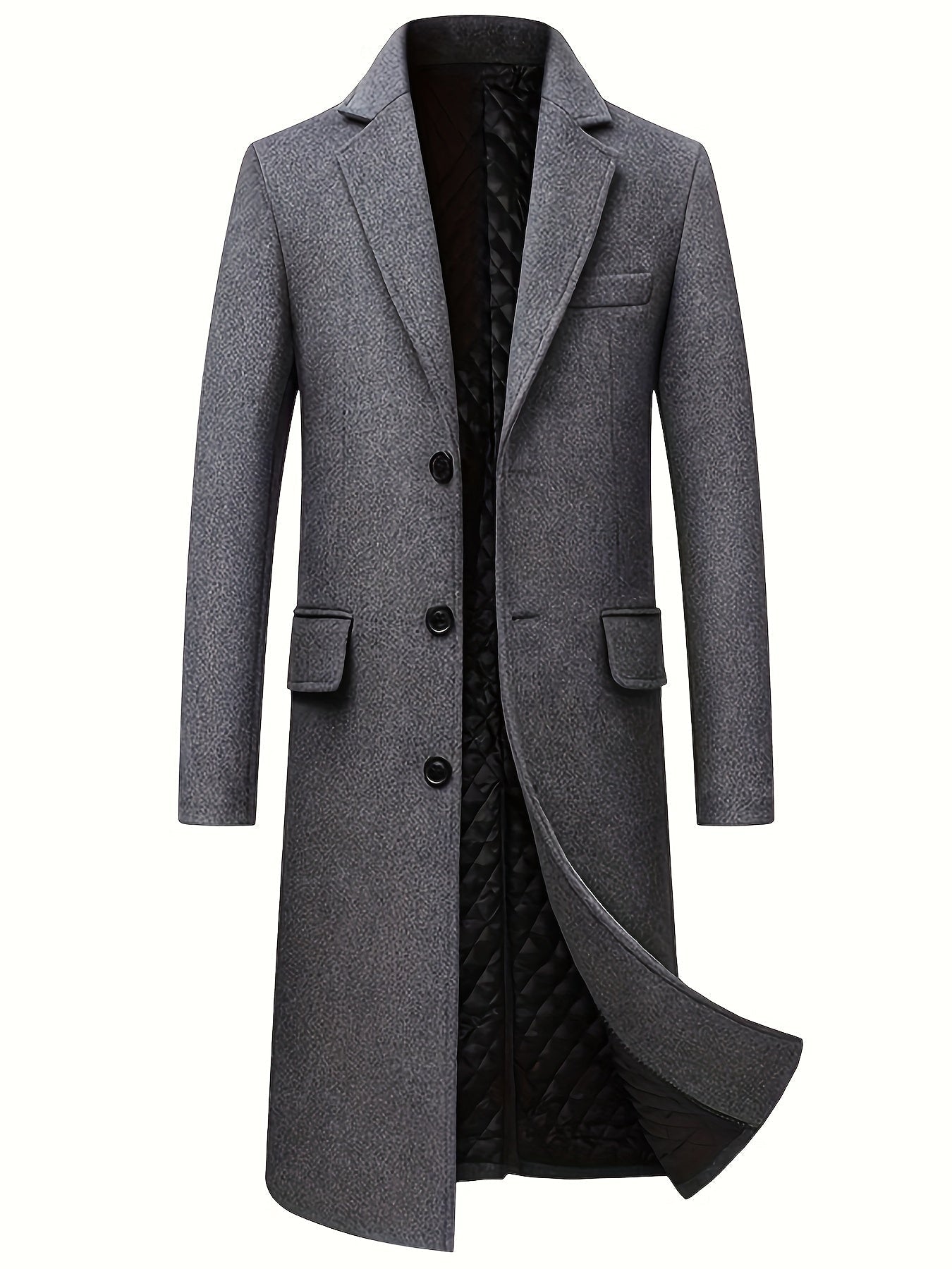 Men's single-breasted tailored overcoat — alternate view