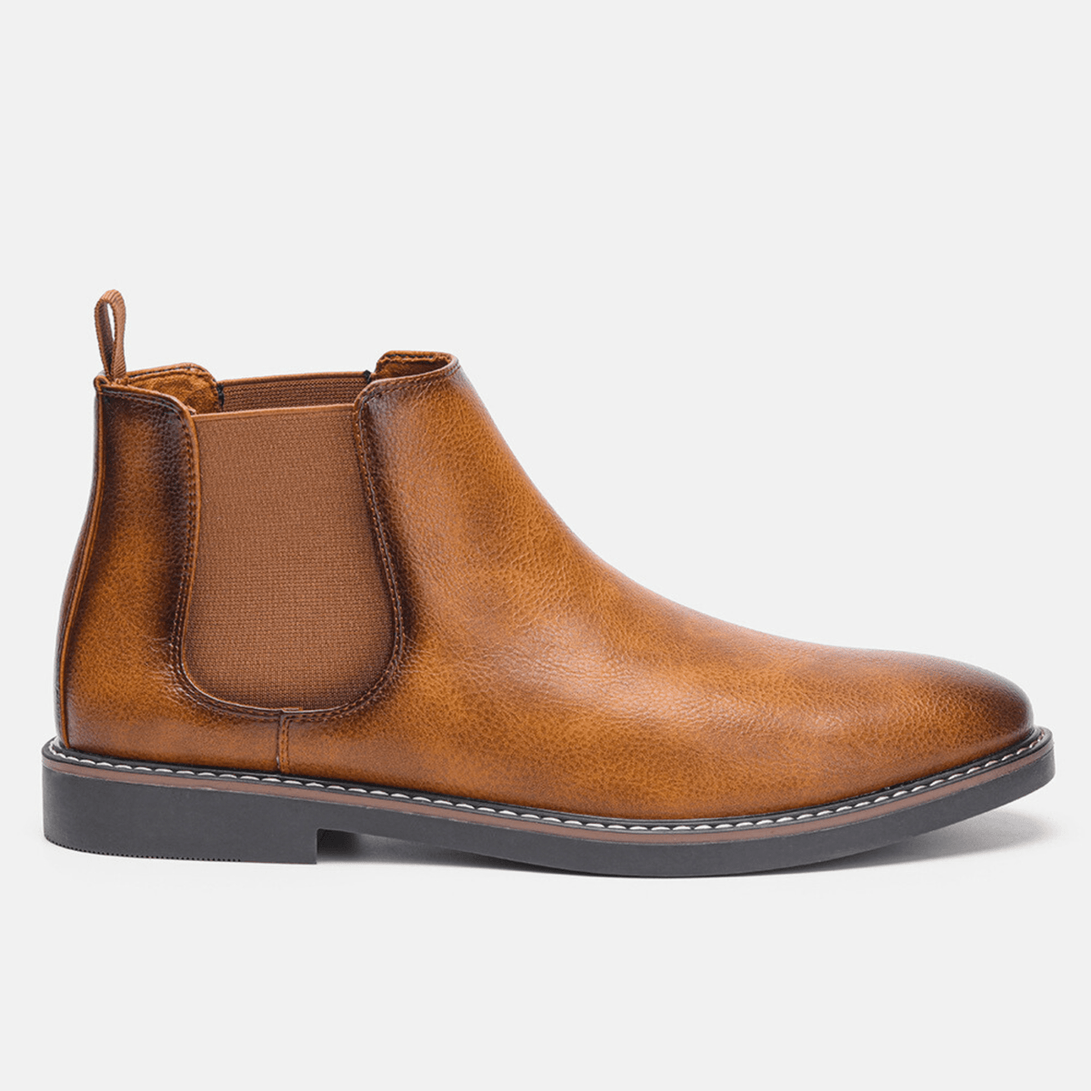 Men's leather elastic panel chelsea boots — additional view