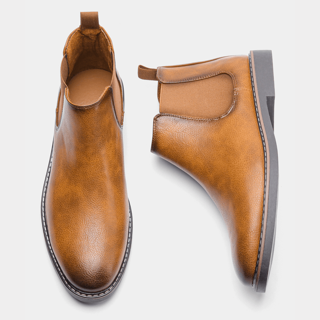 Men's leather elastic panel chelsea boots — additional view
