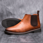 Men's leather elastic panel chelsea boots — alternate view
