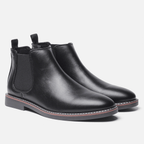 Men's leather elastic panel chelsea boots — additional view