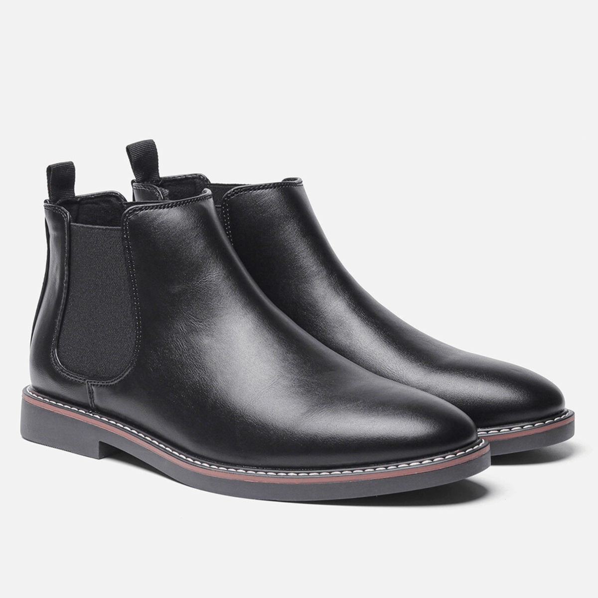 Men's leather elastic panel chelsea boots — additional view