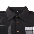 Men's patchwork button-up shirt jacket — additional view