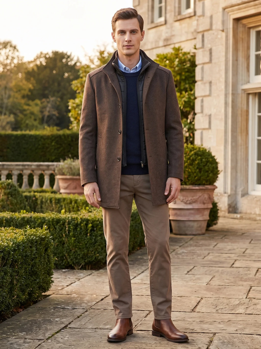 Wesley | Single-Breasted Stand-Collar Winter Coat
