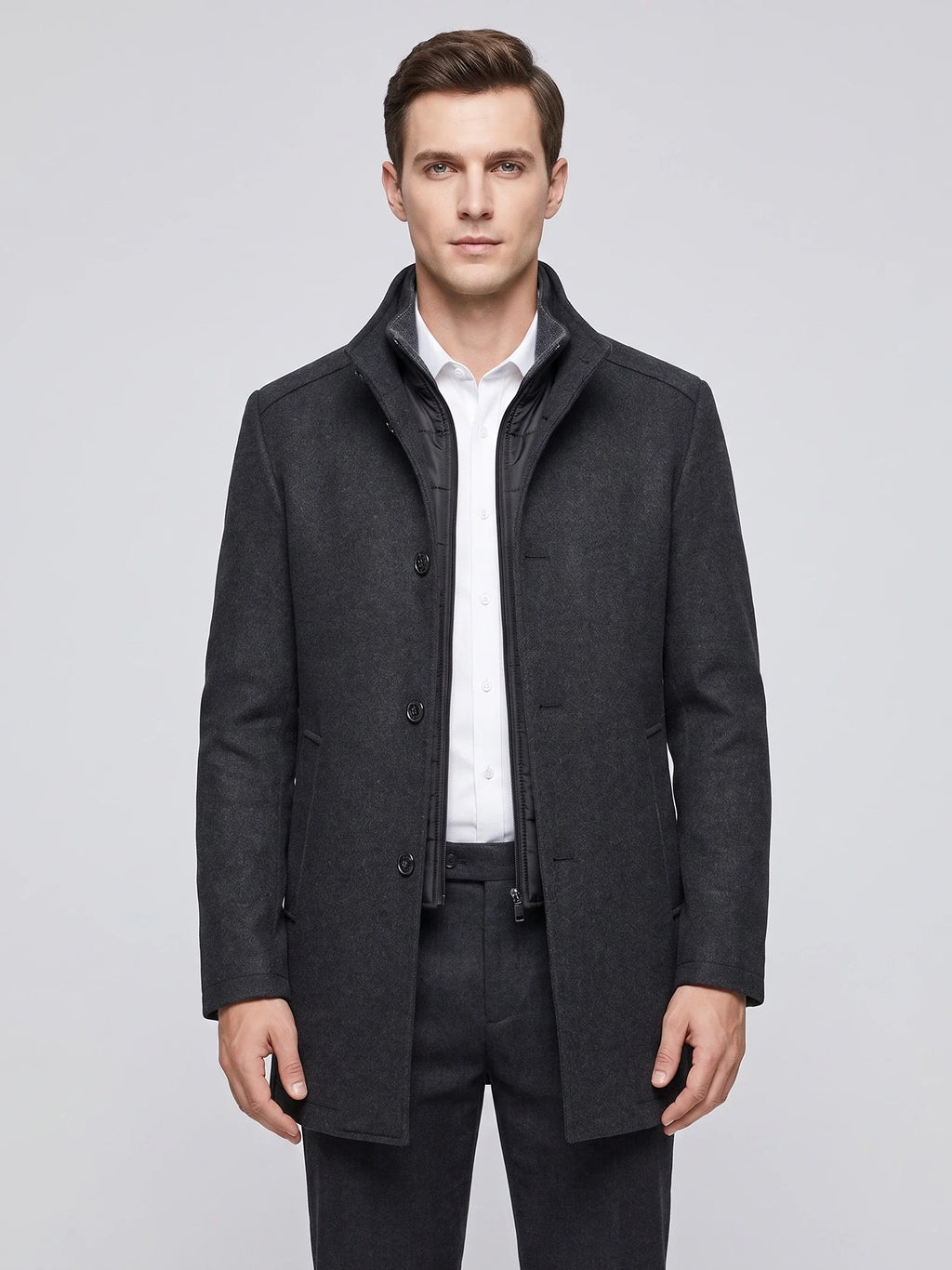 Wesley | Single-Breasted Stand-Collar Winter Coat