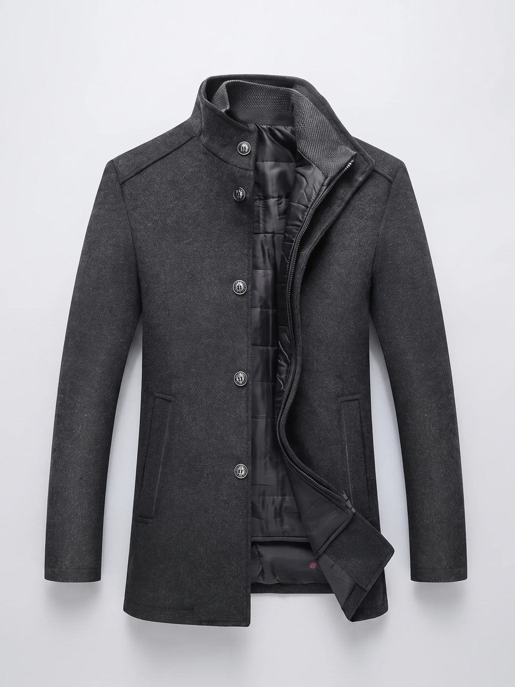 Wesley | Single-Breasted Stand-Collar Winter Coat