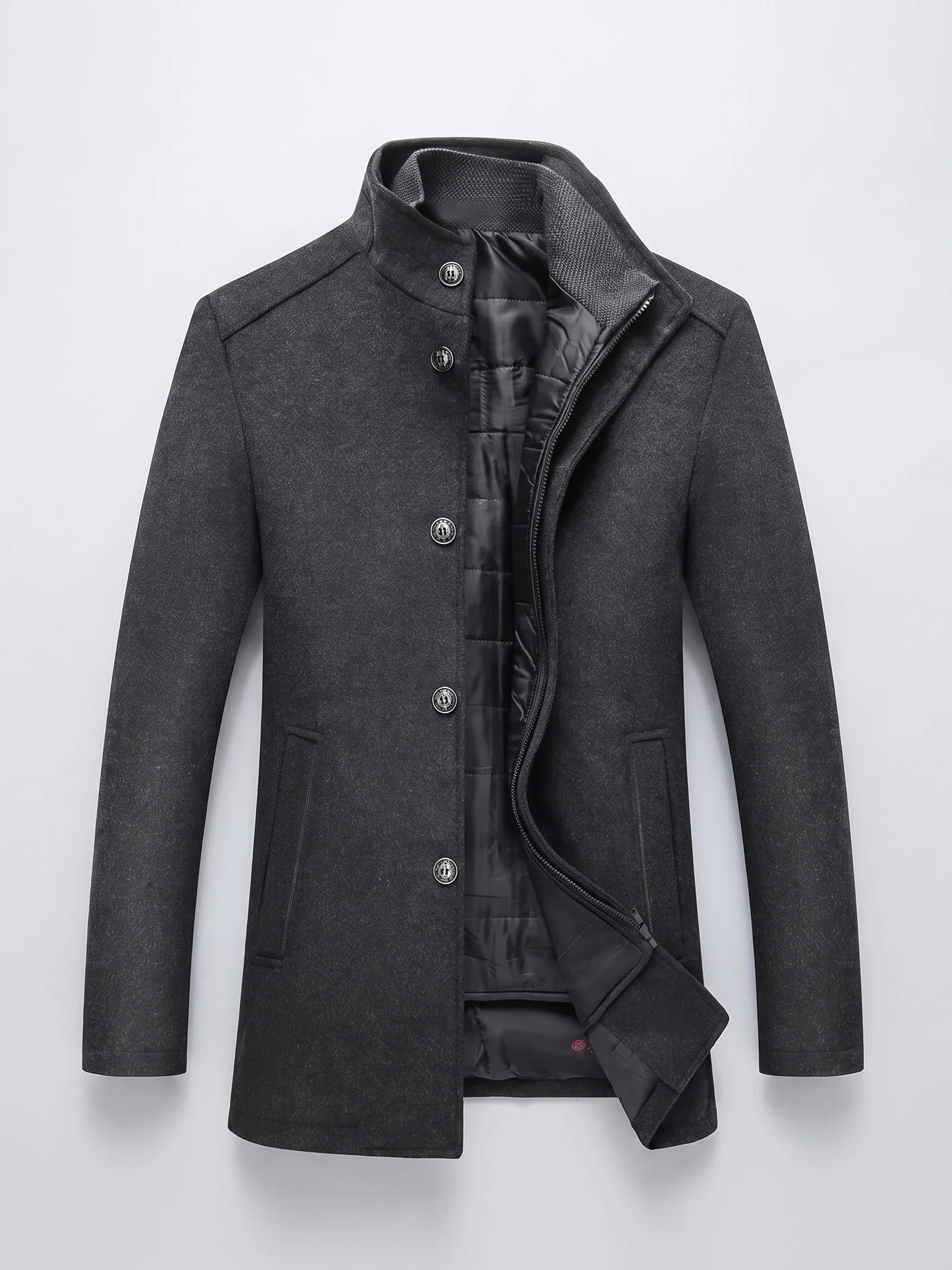 Wesley | Single-Breasted Stand-Collar Winter Coat