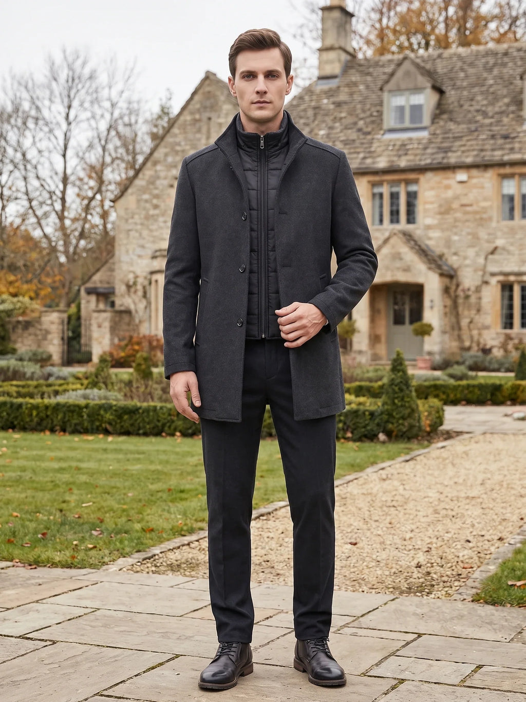 Wesley | Single-Breasted Stand-Collar Winter Coat